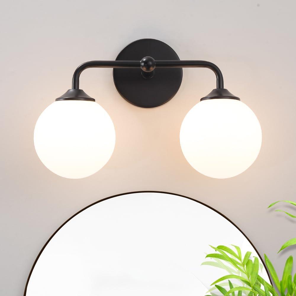 Glass Ball Shades Wall Sconce Vanity Light
