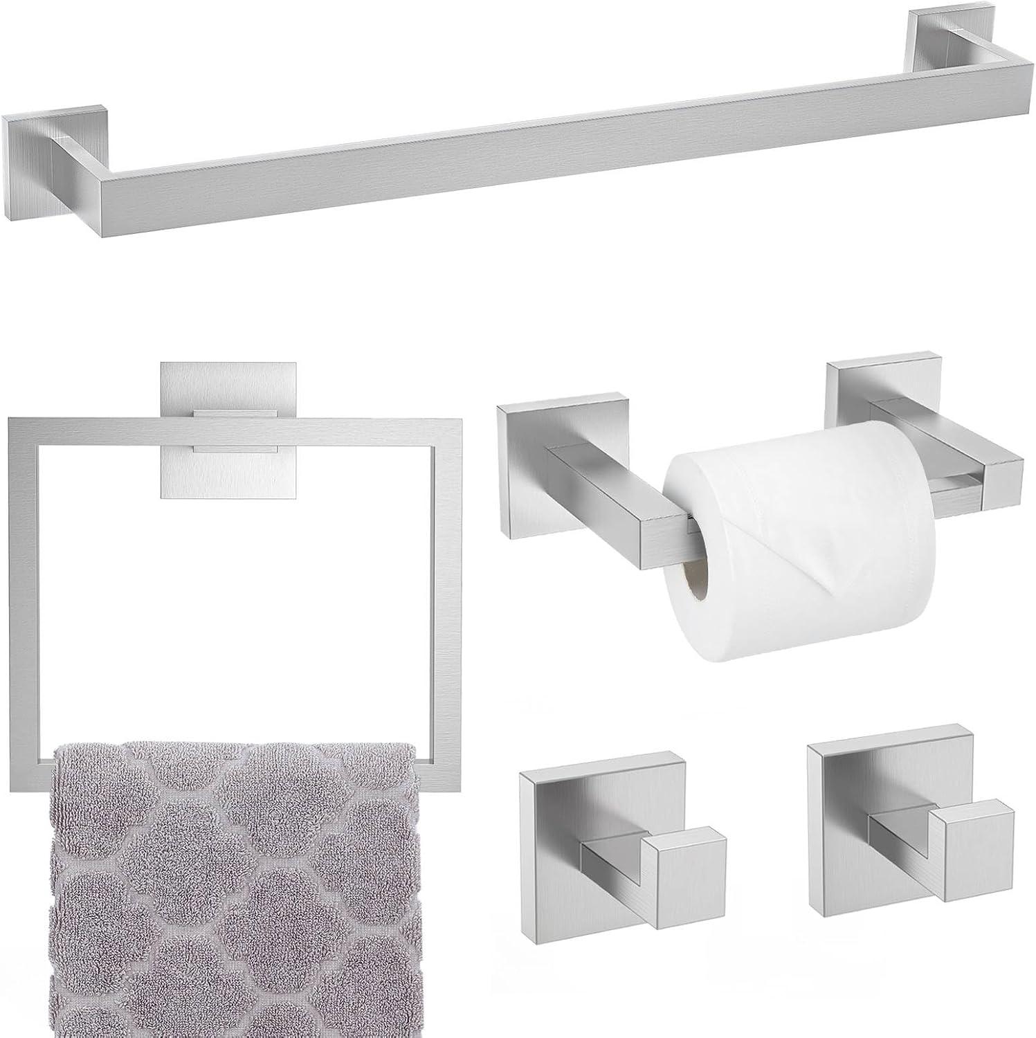 5 Pieces Guest Bath Retangle Hardware Set