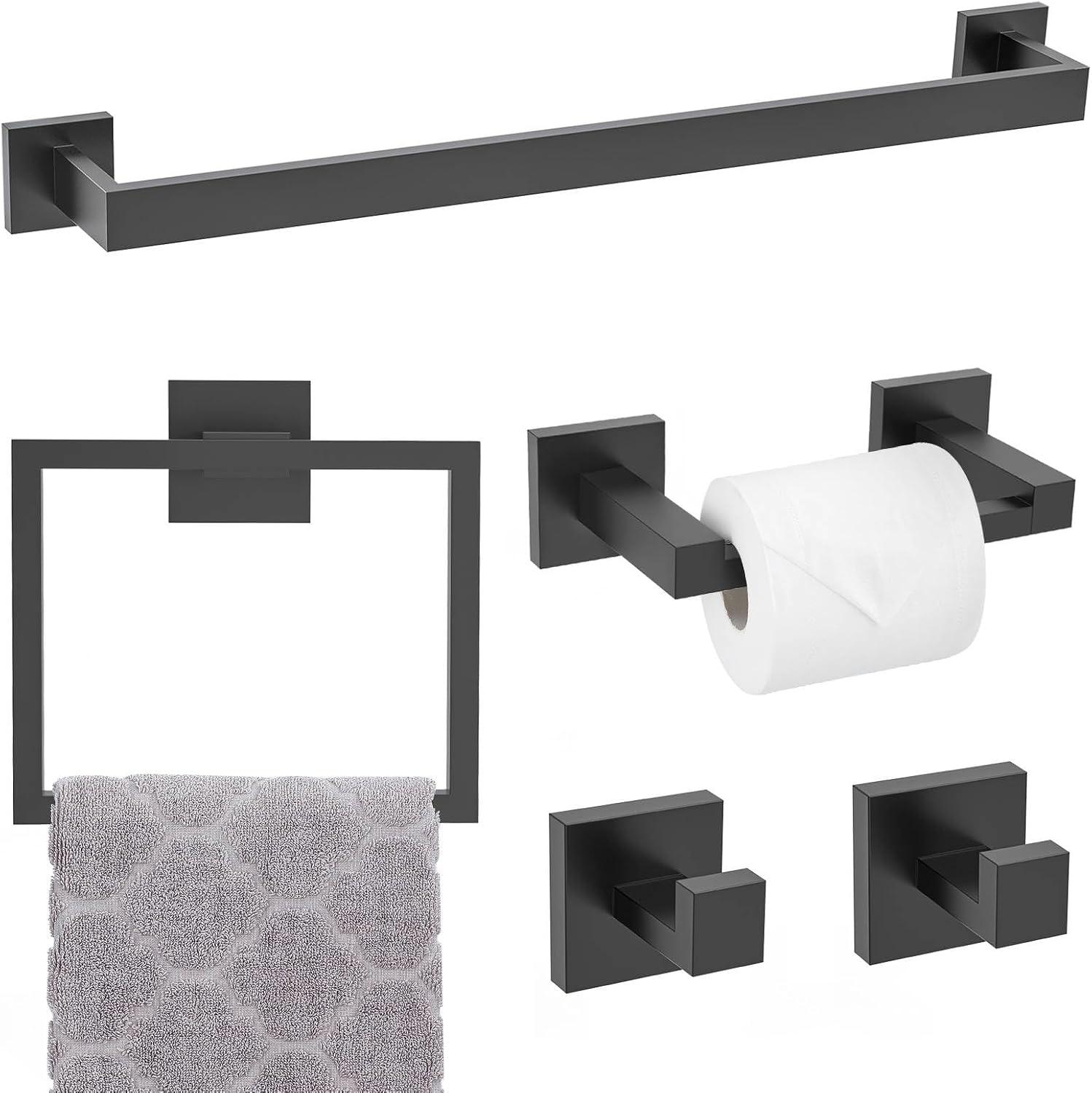 5 Pieces Guest Bath Retangle Hardware Set