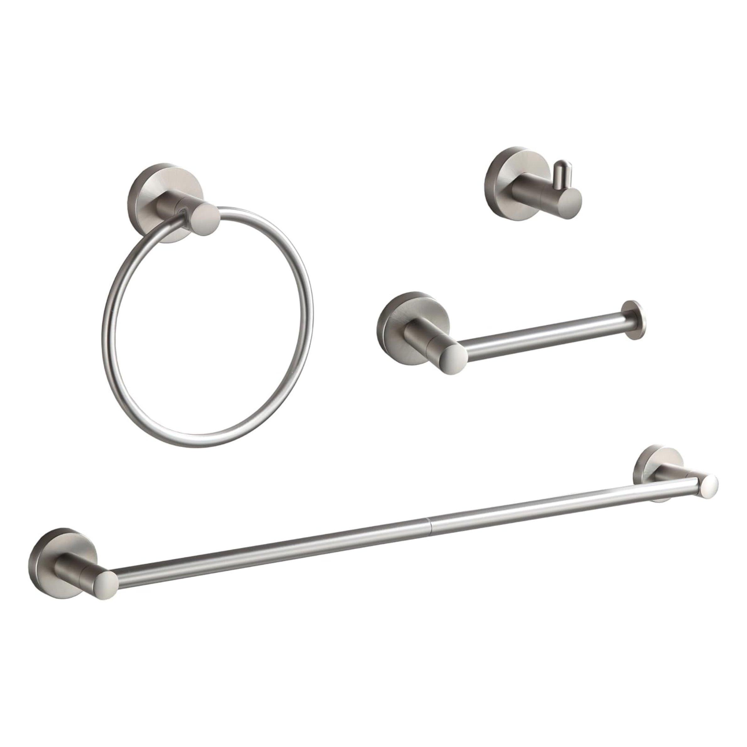 4 Pieces Bathroom Rounded Hardware Set