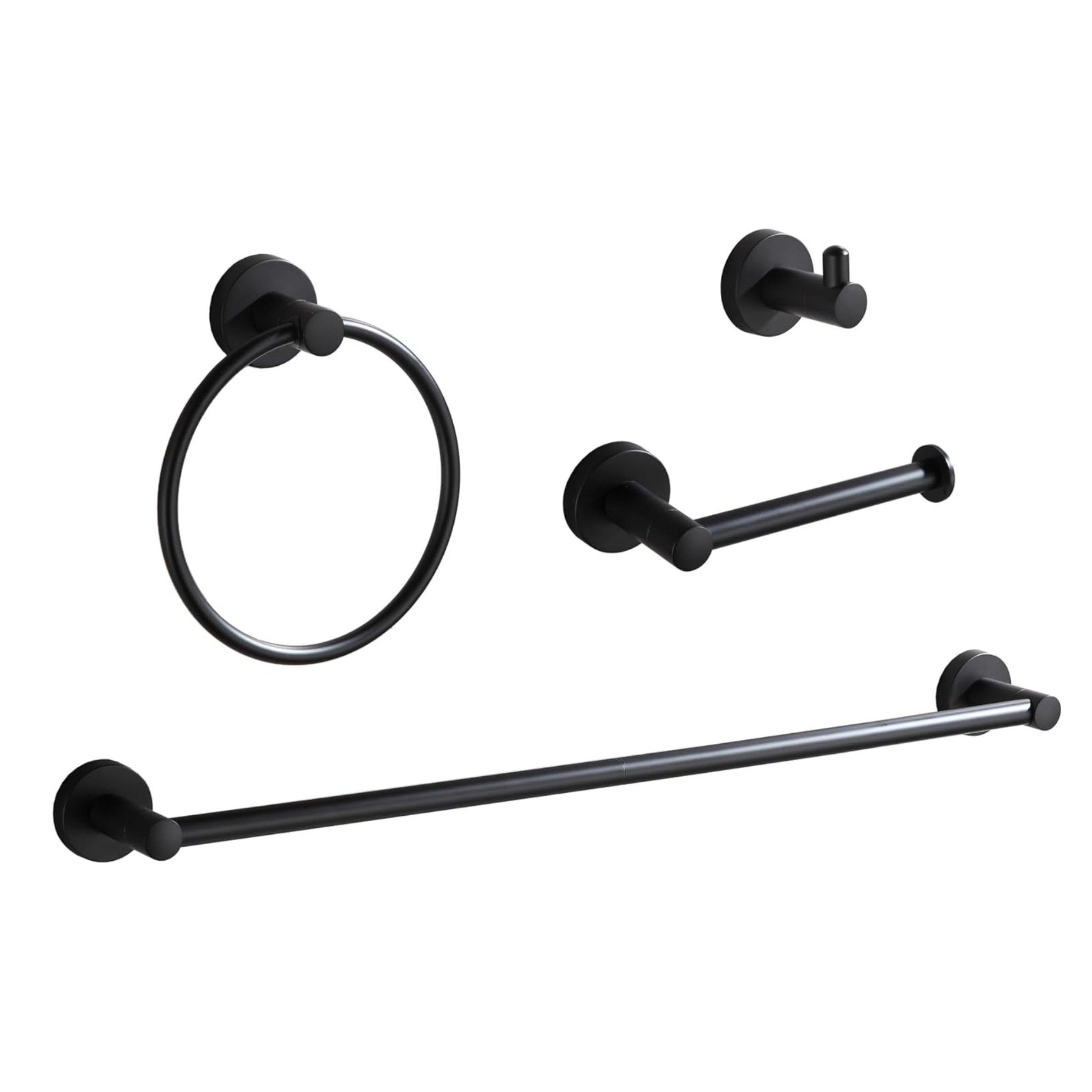 4 Pieces Bathroom Rounded Hardware Set