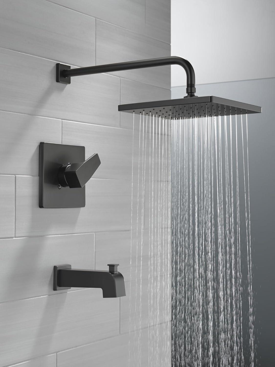 Delta Faucet Modern Raincan Square Single-Function Tub and Shower Trim Kit