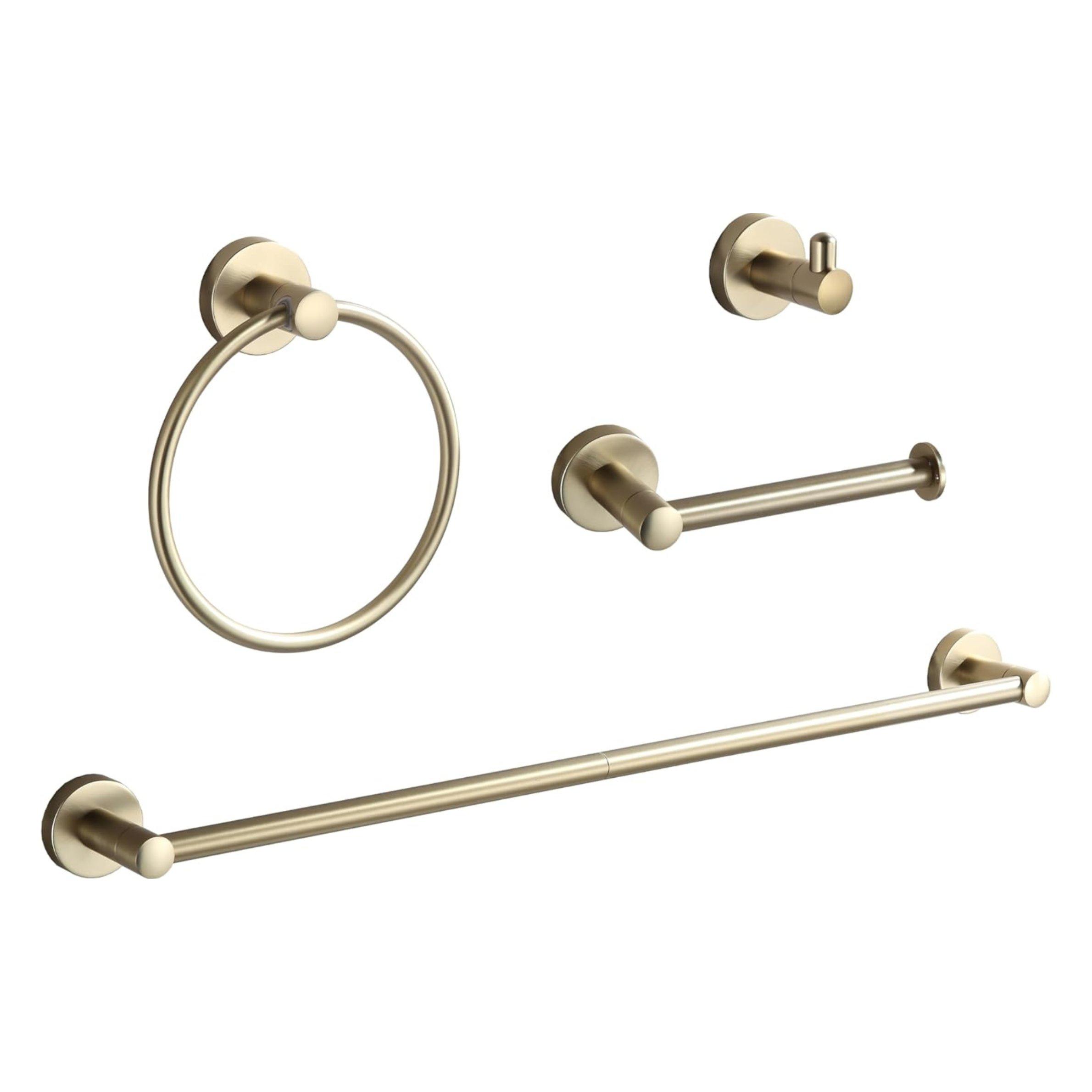 4 Pieces Bathroom Rounded Hardware Set