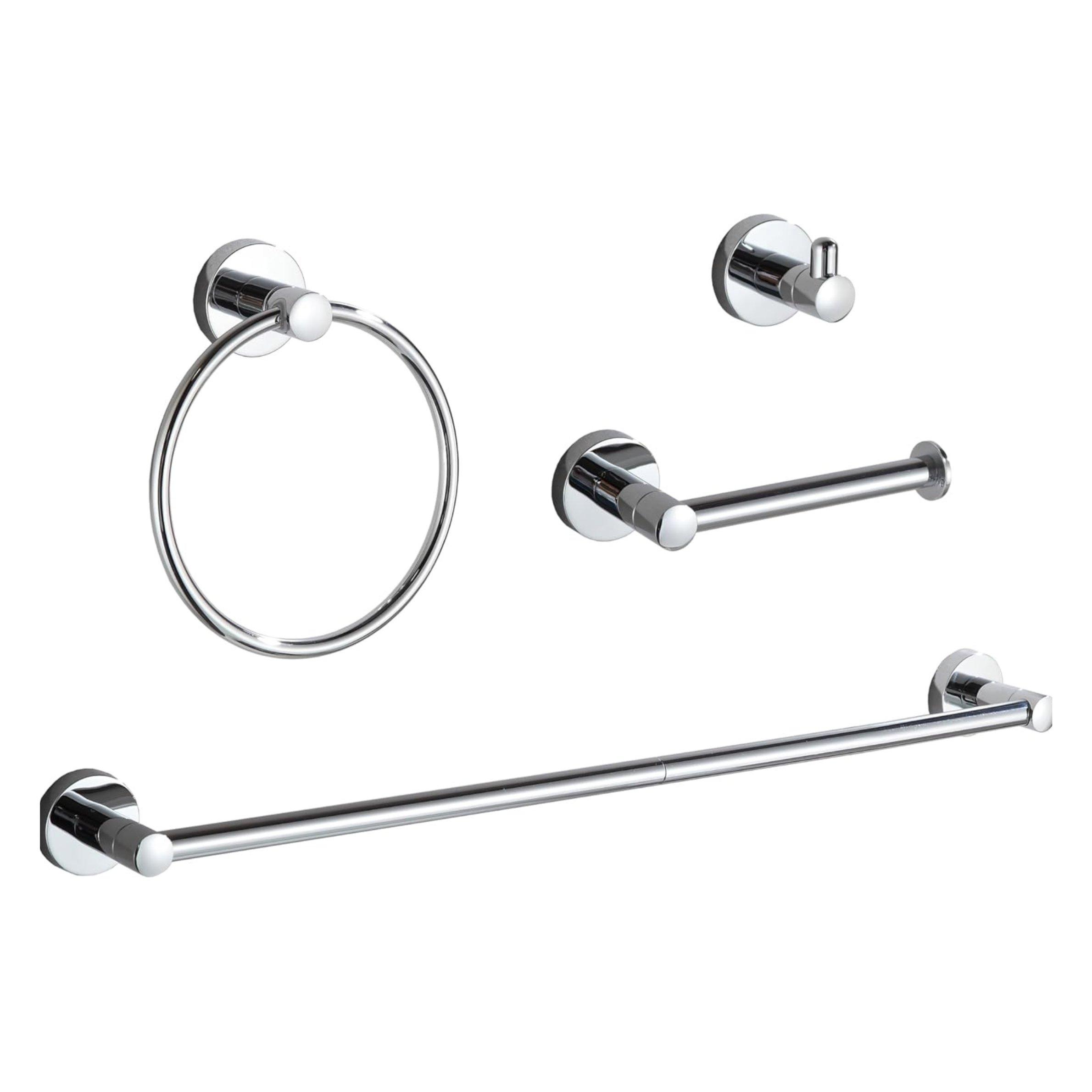 4 Pieces Bathroom Rounded Hardware Set