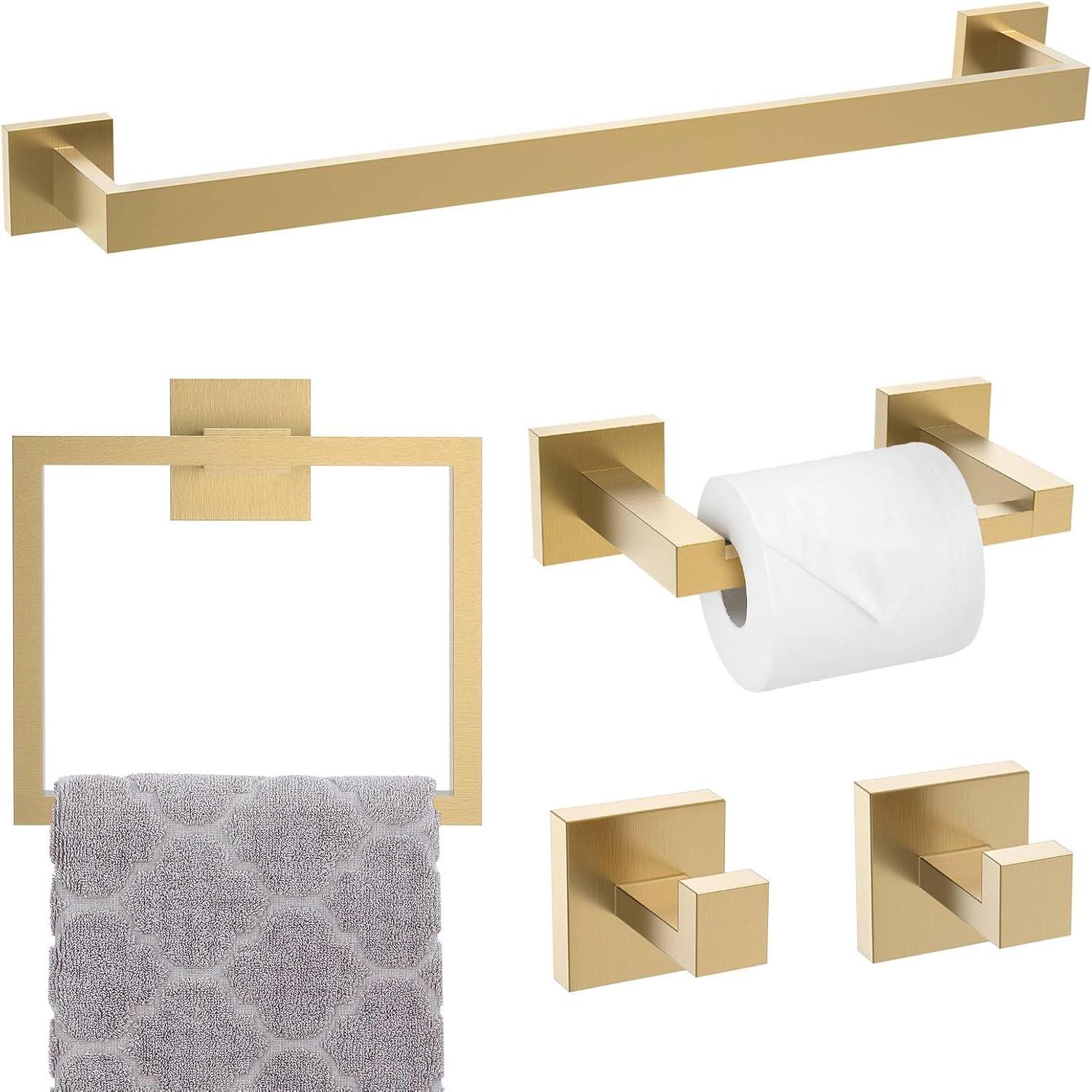 5 Pieces Guest Bath Retangle Hardware Set