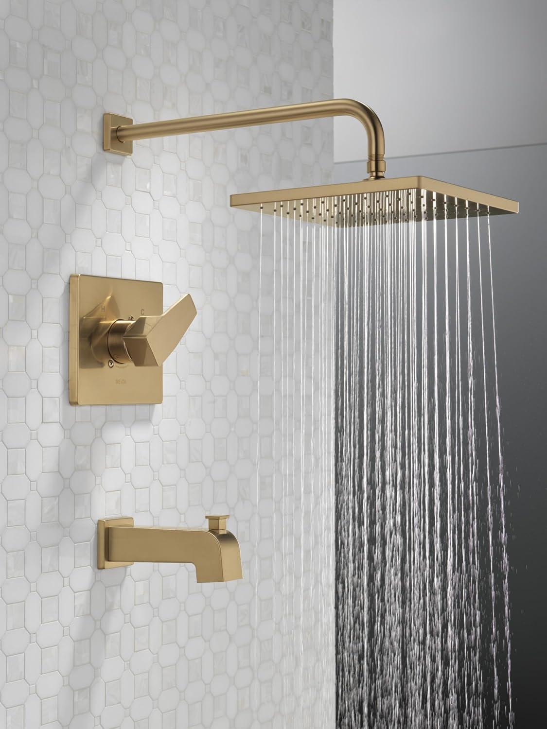 Delta Faucet Modern Raincan Square Single-Function Tub and Shower Trim Kit