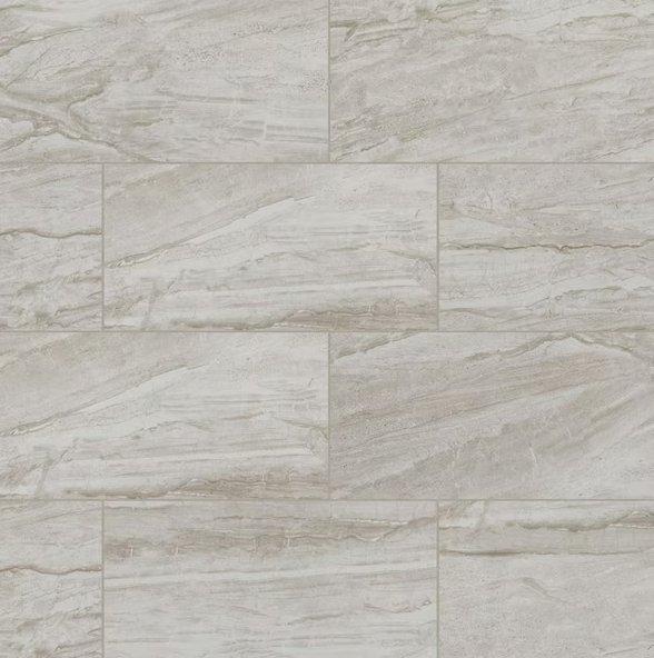 12x24 Vigo Gris Matte Ceramic Marble Look Floor and Wall Tile
