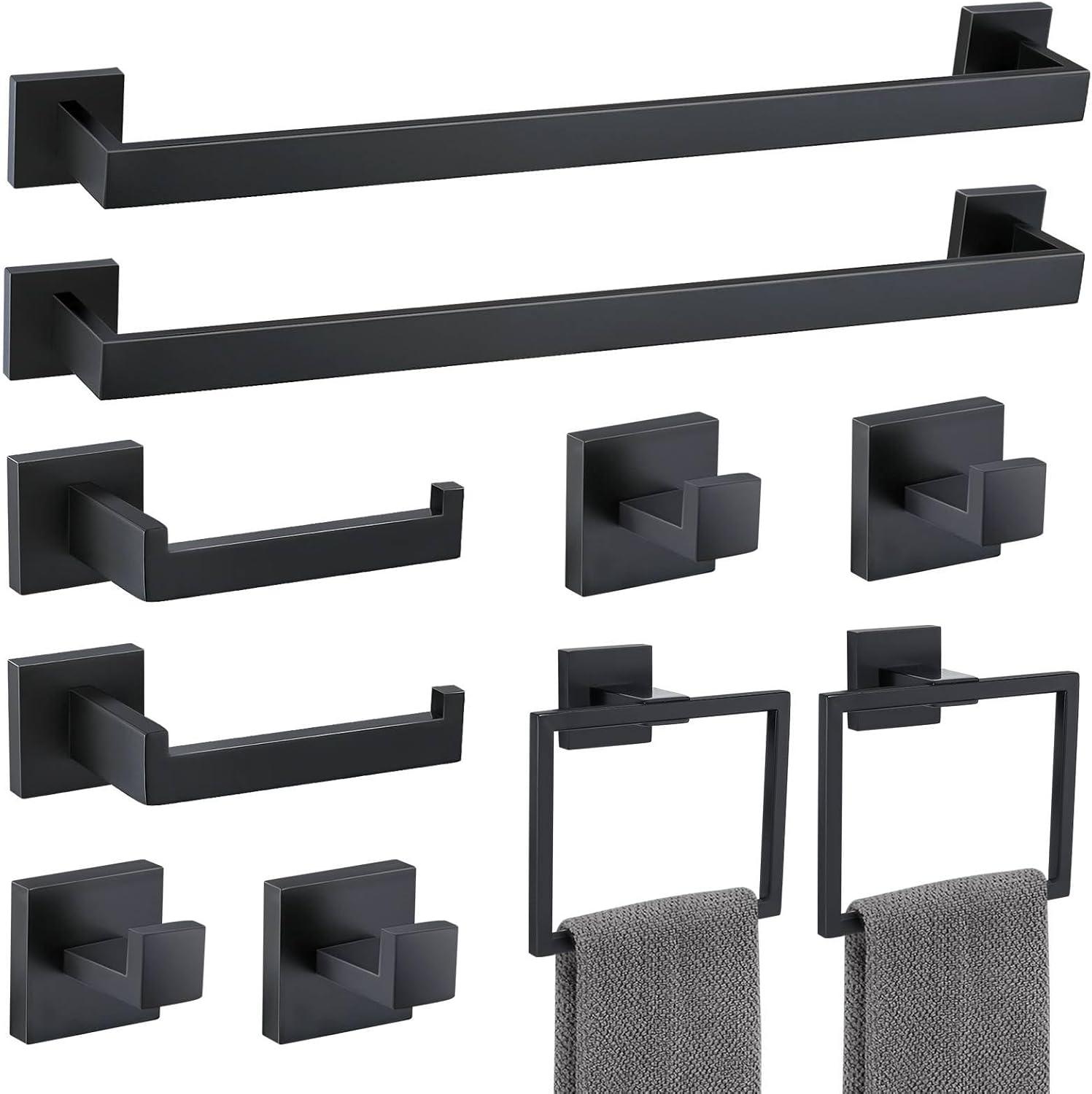 10 Pieces Master Bath Square Hardware Set