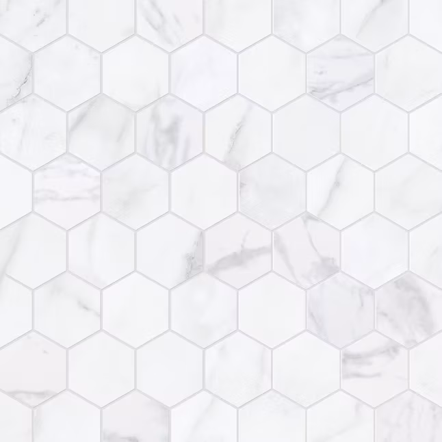 Satori Regent Carrara Matte Porcelain Hexagon Mosaic