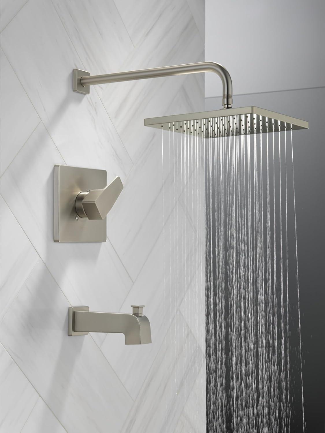 Delta Faucet Modern Raincan Square Single-Function Tub and Shower Trim Kit